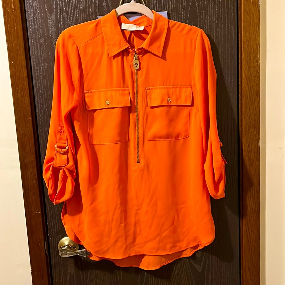 MK long sleeve blouse - orange - size S
